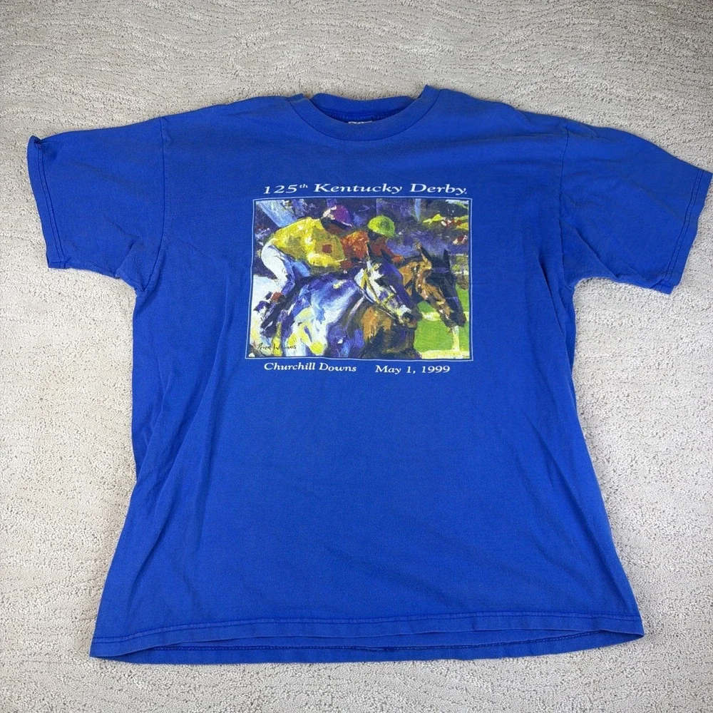 Vintage 1999 Kentucky Derby 125th Churchill Downs Graphic Tshirt XL‎